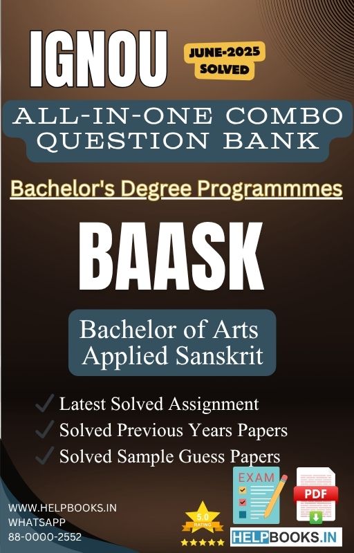 IGNOU All-in-One Exam Combo for Bachelor of Arts (Applied Sanskrit) (BAASK) | All Previous Years Solved Papers, Guess Papers and Latest Assignment