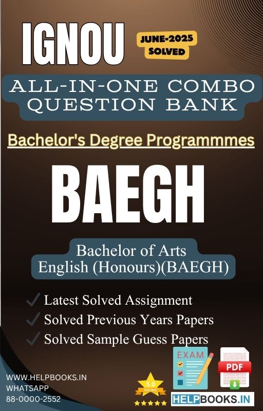IGNOU All-in-One Exam Combo for Bachelor of Arts (Honours) English (BAEGH) | All Previous Years Solved Papers, Guess Papers and Latest Assignment