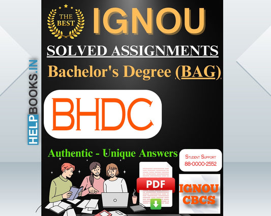 IGNOU Bachelor's Degree BHDC Hindi Discipline Courses Solved Assignment