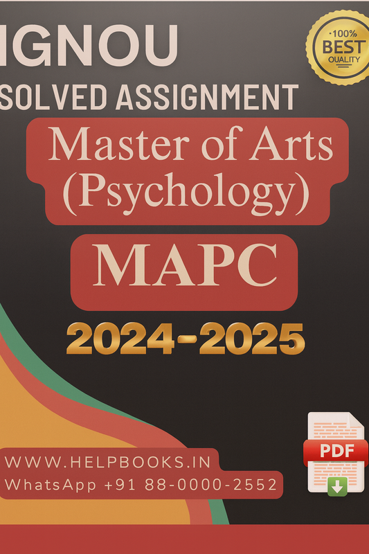 IGNOU MAPC Solved Assignments-MA in Psychology | 2024-2025