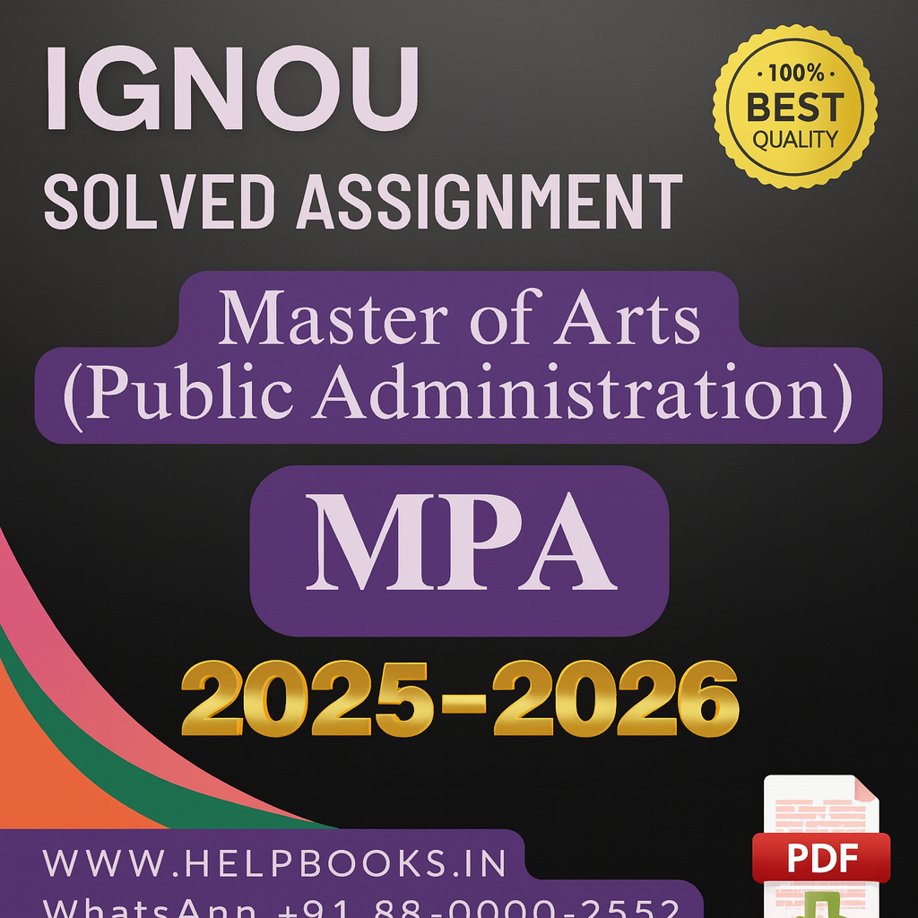 2025-2026 | IGNOU MPA Solved Assignments-MA Public Administration