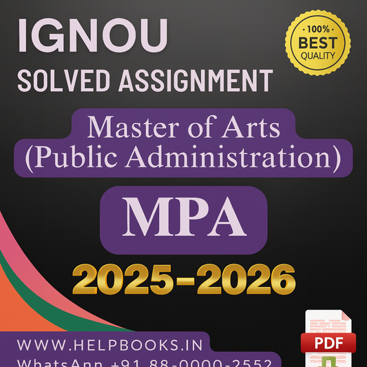 2025-2026 | IGNOU MPA Solved Assignments-MA Public Administration