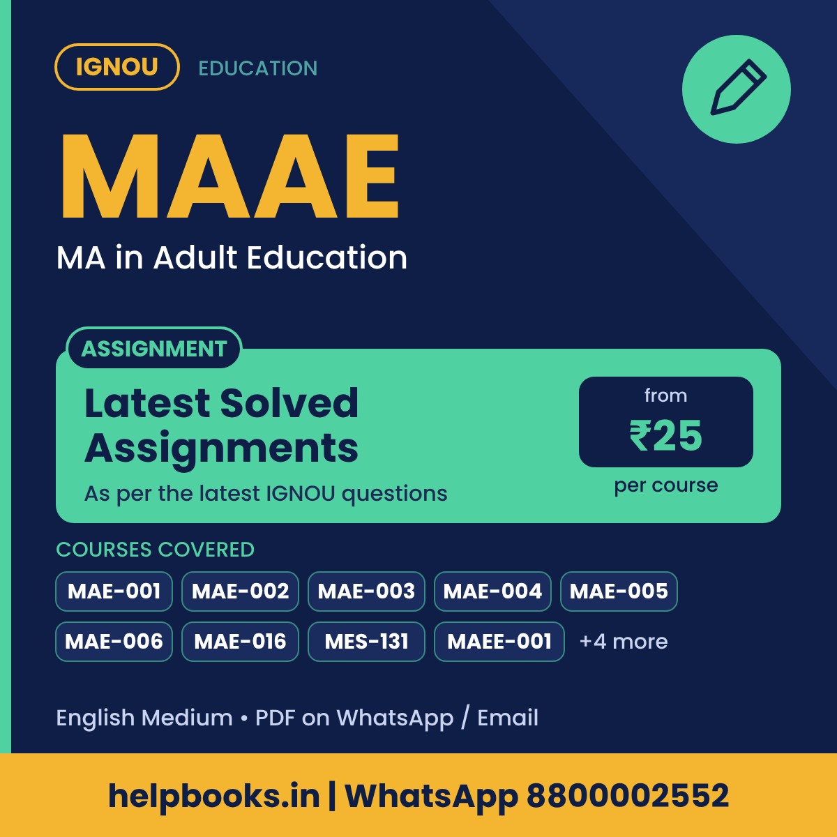 IGNOU MAAE Latest Solved Assignments - MA in Adult Education