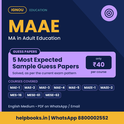 IGNOU MAAE 5 Most Expected Sample Guess Papers - MA in Adult Education