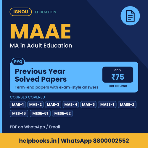 IGNOU MAAE Previous Year Solved Papers - MA in Adult Education