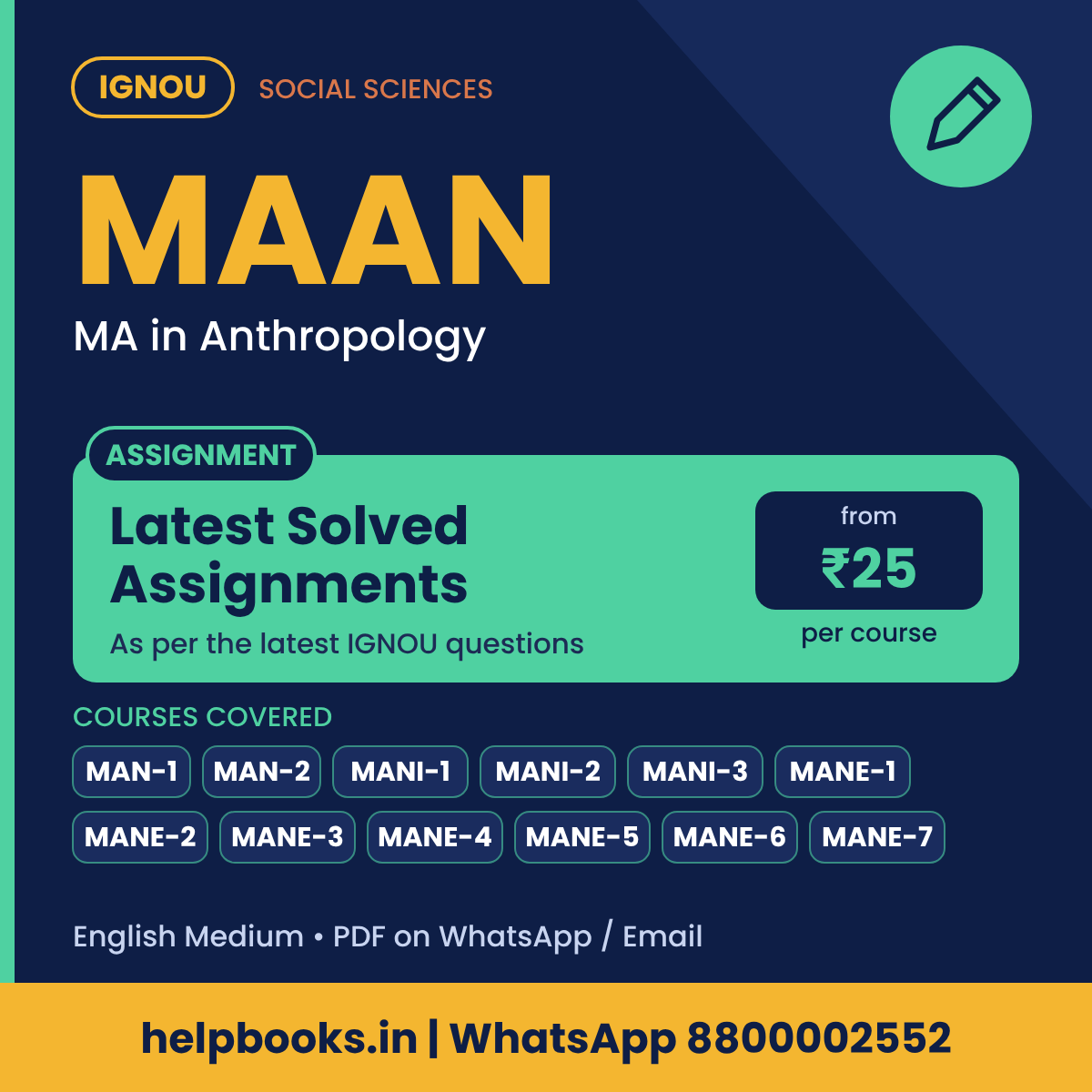 IGNOU MAAN Latest Solved Assignments - MA in Anthropology