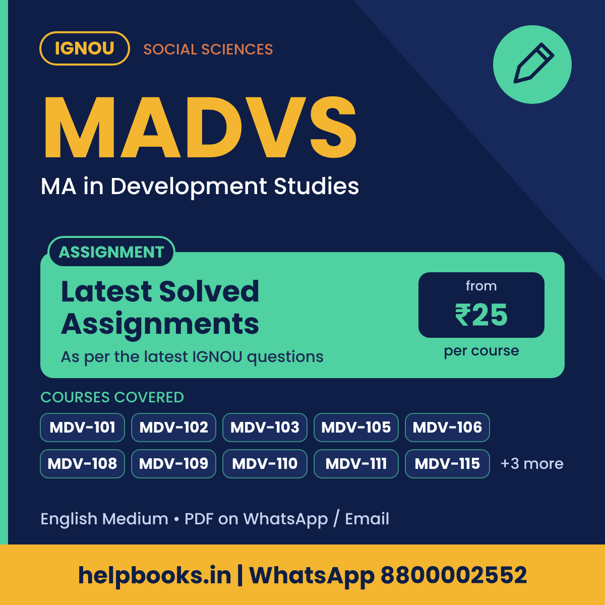 IGNOU MADVS Latest Solved Assignments - MA in Development Studies