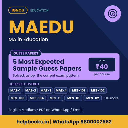 IGNOU MAEDU 5 Most Expected Sample Guess Papers - MA in Education