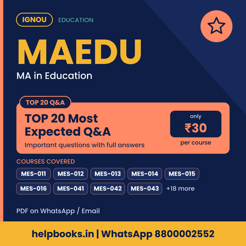 IGNOU MAEDU TOP 20 Important Questions with Answers - MA in Education