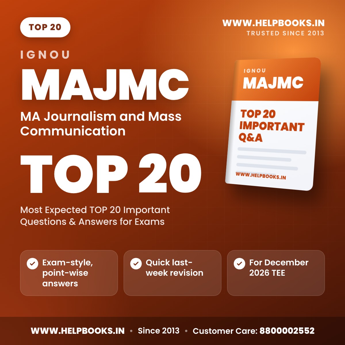 IGNOU MAJMC TOP 20 Important Questions PDF - helpbooks.in