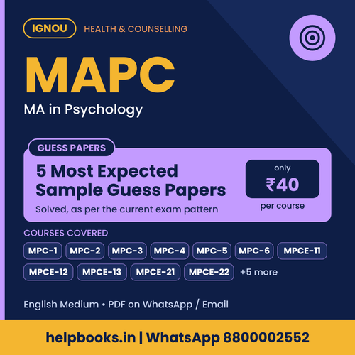 IGNOU MAPC 5 Most Expected Sample Guess Papers - MA in Psychology