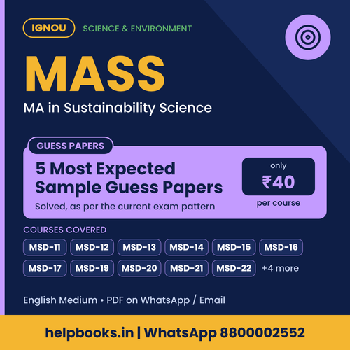IGNOU MASS 5 Most Expected Sample Guess Papers - MA in Sustainability Science