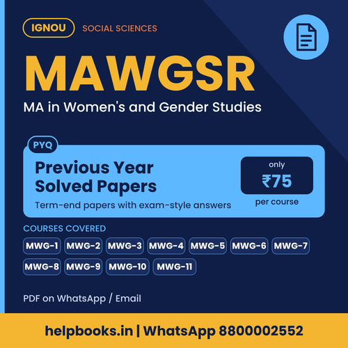 IGNOU MAWGSR Previous Year Solved Papers - MA in Women's and Gender Studies