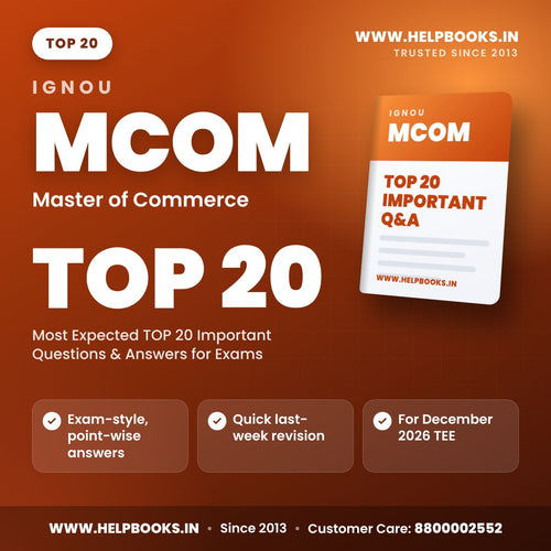 IGNOU MCOM TOP 20 Important Questions PDF - helpbooks.in