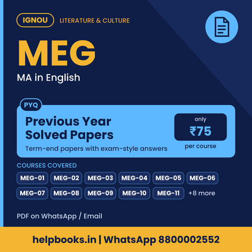 IGNOU MEG Previous Year Solved Papers - MA in English