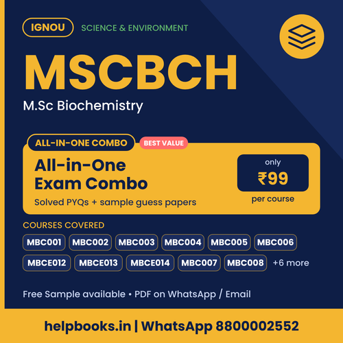 IGNOU MSCBCH All-in-One Exam Combo - M.Sc Biochemistry