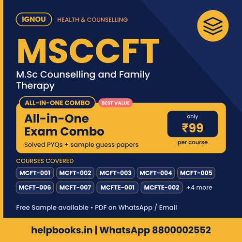 IGNOU MSCCFT All-in-One Exam Combo - M.Sc Counselling and Family Therapy