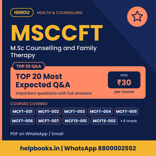 IGNOU MSCCFT TOP 20 Important Questions with Answers - M.Sc Counselling and Family Therapy