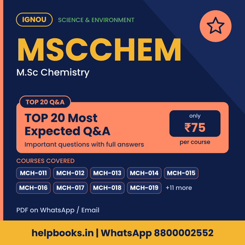 IGNOU MSCCHEM TOP 20 Important Questions with Answers - M.Sc Chemistry