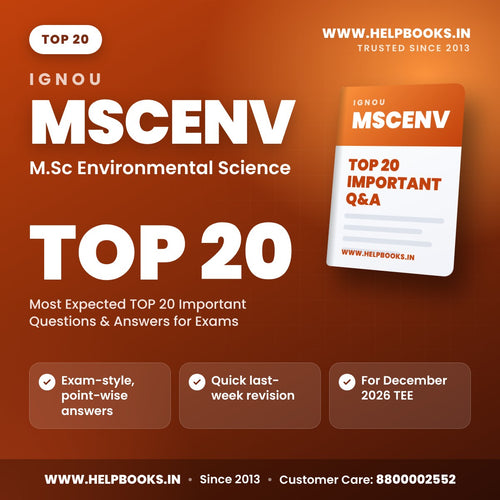 IGNOU MSCENV TOP 20 Important Questions PDF - helpbooks.in