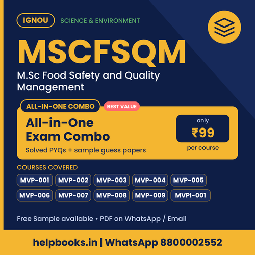 IGNOU MSCFSQM All-in-One Exam Combo - M.Sc Food Safety and Quality Management