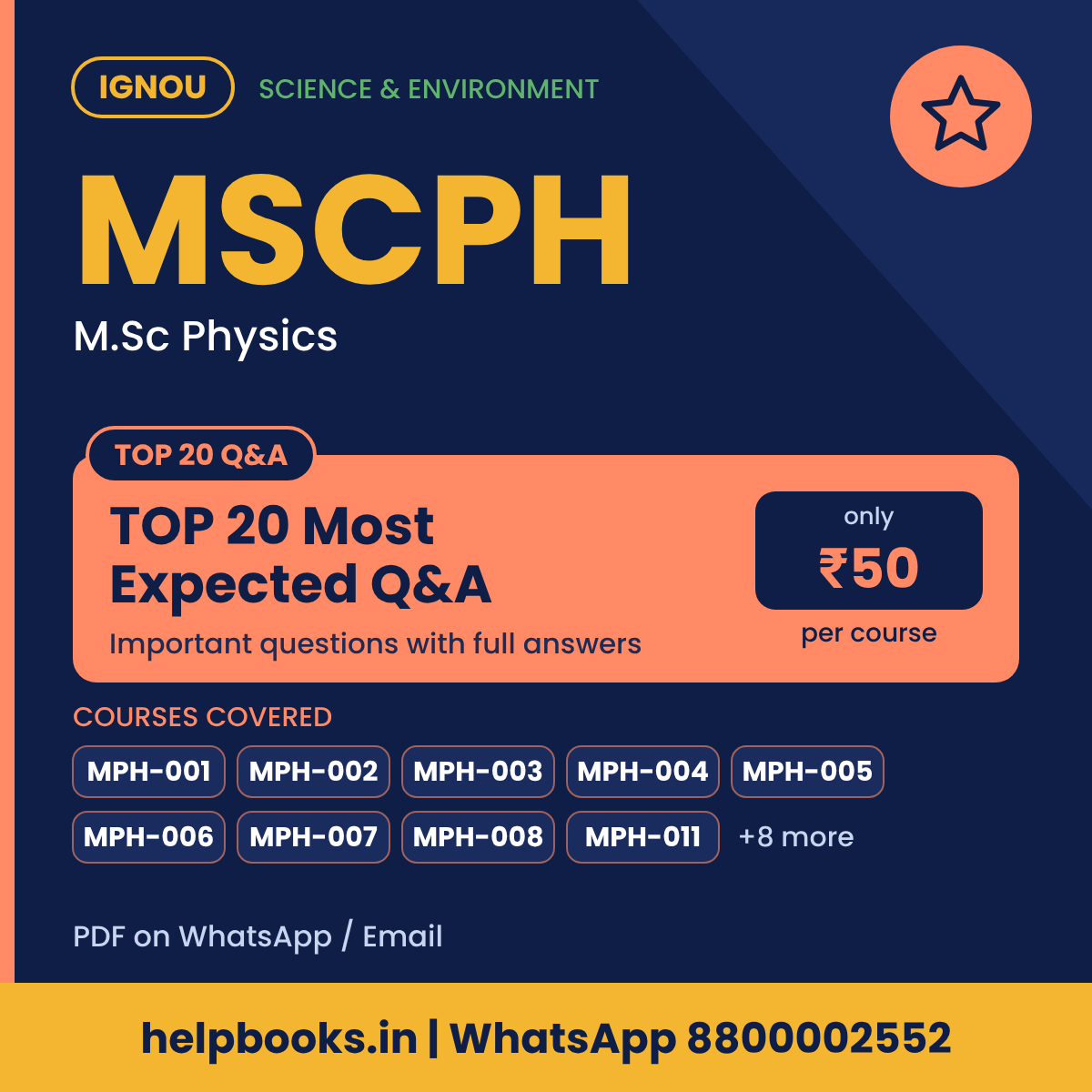 IGNOU MSCPH TOP 20 Important Questions with Answers - M.Sc Physics