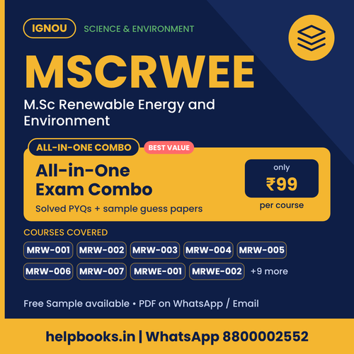 IGNOU MSCRWEE All-in-One Exam Combo - M.Sc Renewable Energy and Environment