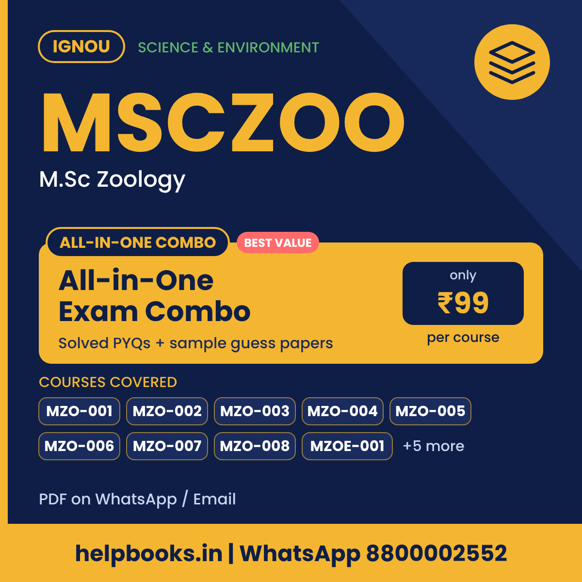 IGNOU MSCZOO All-in-One Exam Combo - M.Sc Zoology