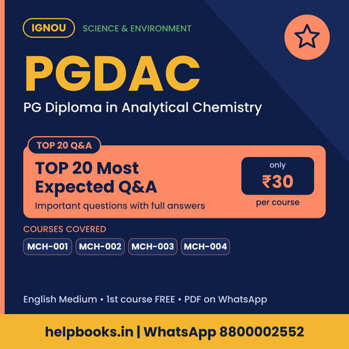 IGNOU PGDAC TOP 20 Important Questions with Answers - PG Diploma in Analytical Chemistry