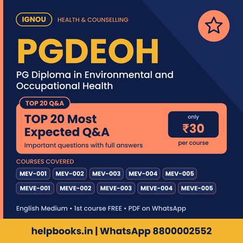IGNOU PGDEOH TOP 20 Important Questions with Answers - PG Diploma in Environmental and Occupational Health