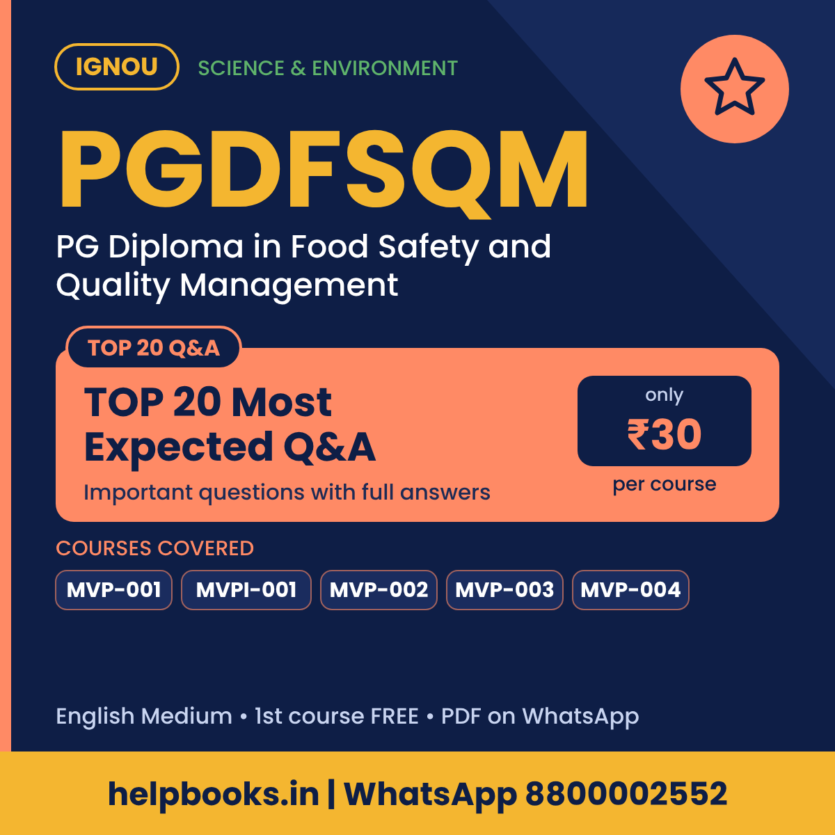 IGNOU PGDFSQM TOP 20 Important Questions with Answers - PG Diploma in Food Safety and Quality Management