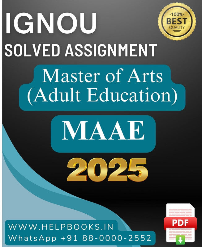 IGNOU MA in Adult Education-MAAE Solved Assignment 2025