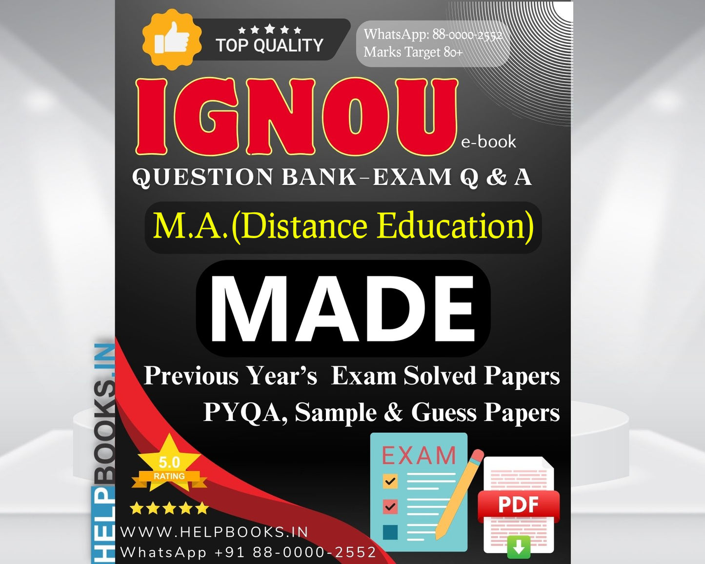 MADE IGNOU Exam Combo of 10 Solved Papers: 5 Previous Years' Solved Papers & 5 Sample Guess Papers for Master of Arts Distance Education