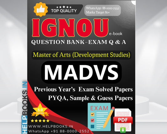 MADVS IGNOU Exam Combo of 10 Solved Papers: 5 Previous Years' Solved Papers & 5 Sample Guess Papers for Master of Arts Development Studies
