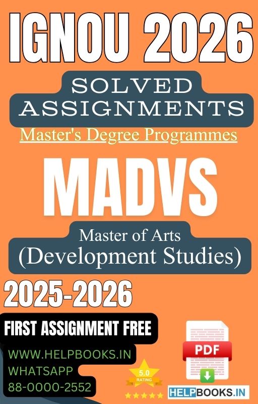 IGNOU MA in Development Studies-MADVS Solved Assignment 2026