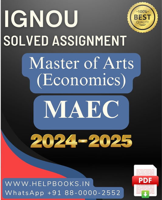 IGNOU MA in Economics-MAEC Solved Assignment 2024-2025