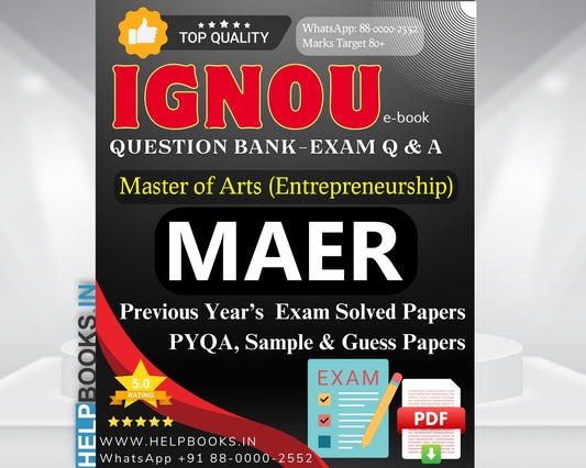 MAER IGNOU Exam Combo of 10 Solved Papers: 5 Previous Years' Solved Papers & 5 Sample Guess Papers for Master of Arts Entrepreneurship