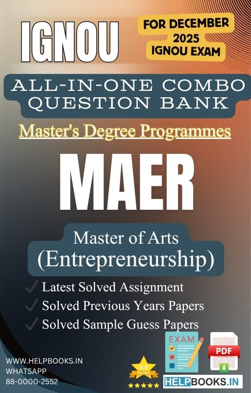 MA Entrepreneurship – MAER All-in-One Combo | IGNOU Exam Study Pack with Solved PYQs, Exam Guess Papers & Assignments