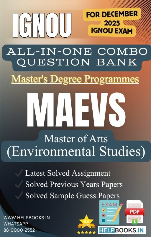 MA Environmental Studies – MAEVS All-in-One Combo | IGNOU Exam Study Pack with Solved PYQs, Exam Guess Papers & Assignments