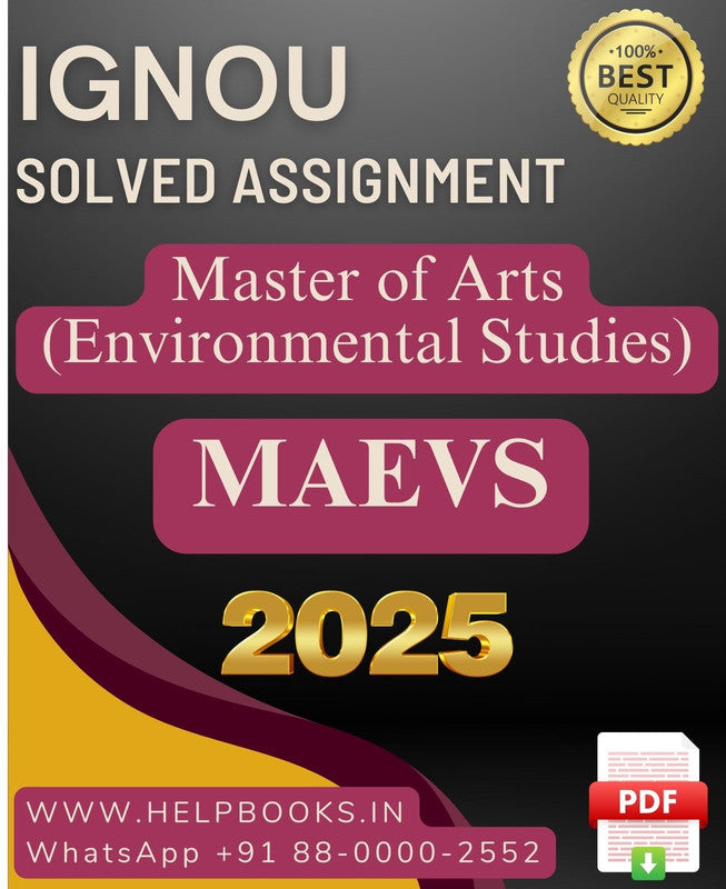 IGNOU MA in Environmental Studies-MAEVS Solved Assignment 2025