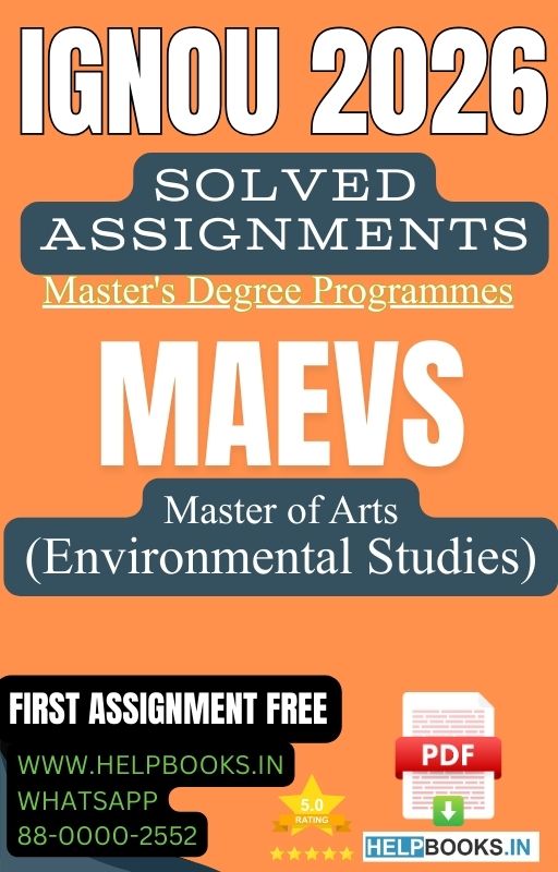 IGNOU MA in Environmental Studies-MAEVS Solved Assignment 2026