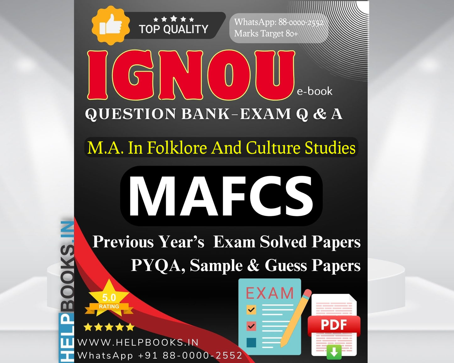 MAFCS IGNOU Exam Combo of 10 Solved Papers: 5 Previous Years' Solved Papers & 5 Sample Guess Papers for Master of Arts Folklore and Culture Studies