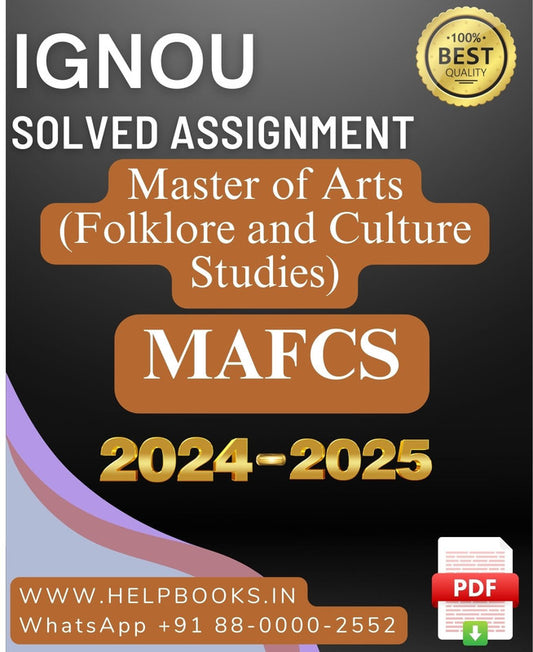 IGNOU MA in Folklore and Culture Studies-MAFCS Solved Assignment 2024-2025