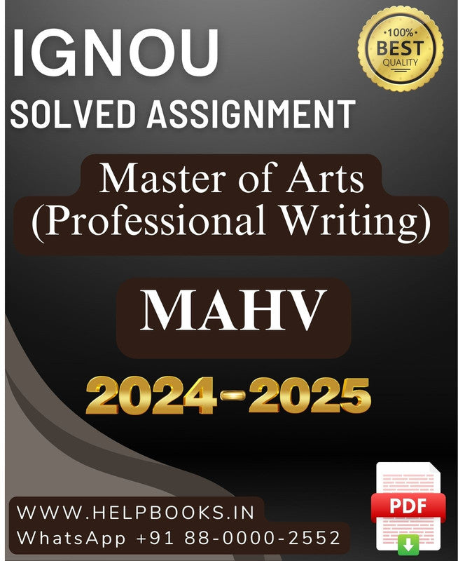 IGNOU MA in Professional Writing-MAHV Solved Assignment 2024-2025