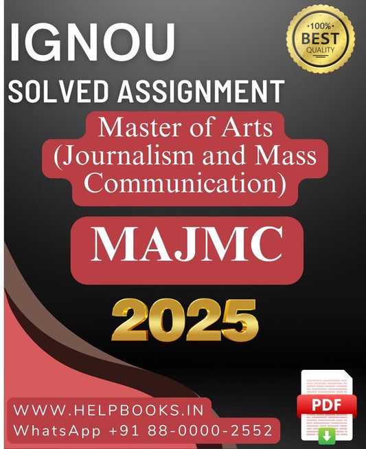 IGNOU MA in Journalism and Mass Communication-MAJMC Solved Assignment 2025