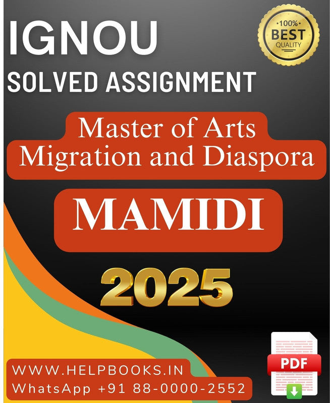 IGNOU Master of Arts Migration and Diaspora-MAMIDI Solved Assignment 2025