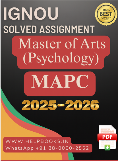 IGNOU MAPC Solved Assignments-MA in Psychology | 2025-2026