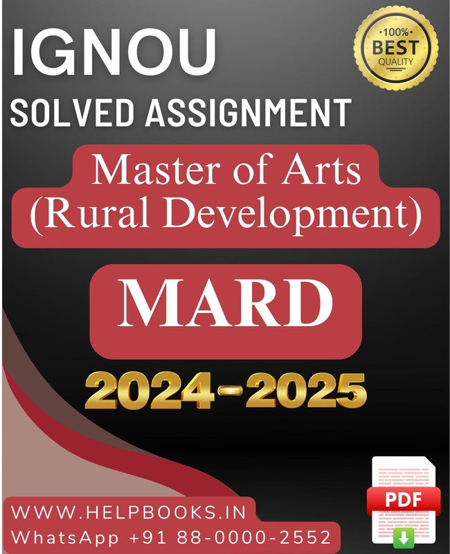 IGNOU MA in Rural Development-MARD Solved Assignment 2024-2025