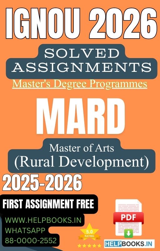 2025–2026 | IGNOU MARD Solved Assignments-MA in Rural Development