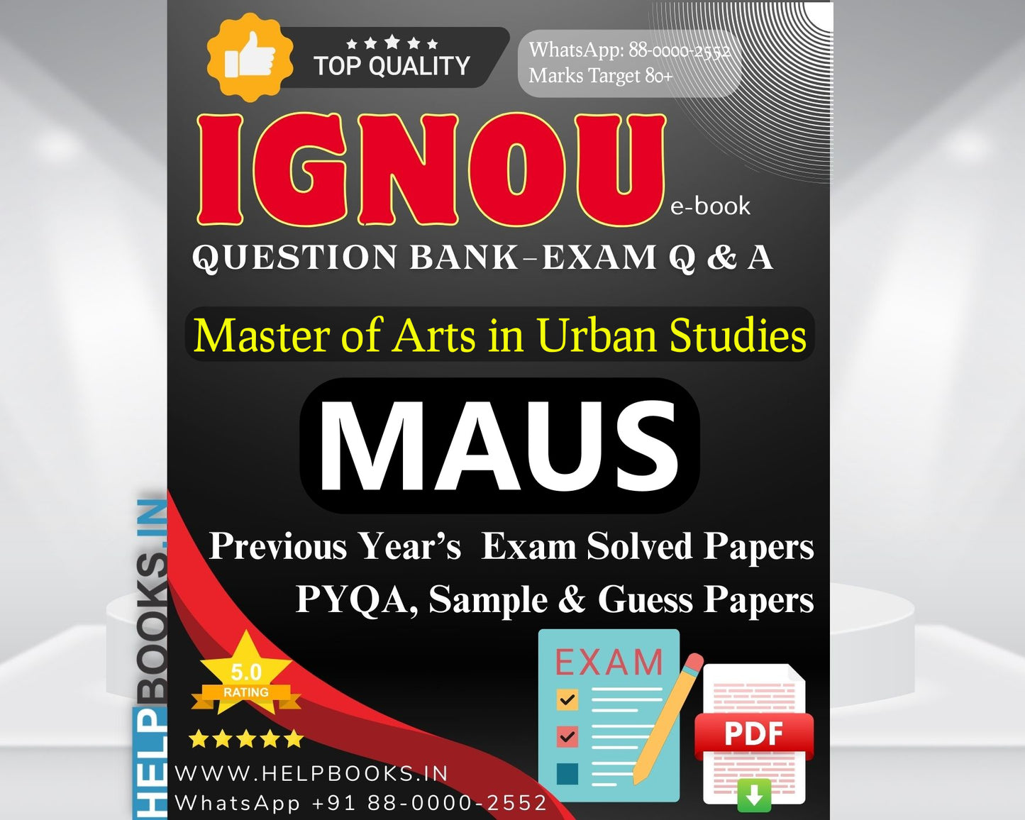 MAUS IGNOU Exam Combo of 10 Solved Papers: 5 Previous Years' Solved Papers & 5 Sample Guess Papers for Master of Arts Urban Studies